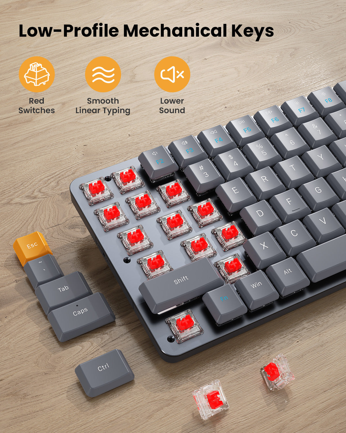 Protoarc® Mech K201 Compact Wireless Mechanical Keyboard