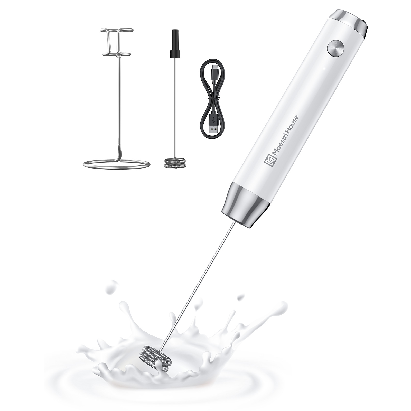 Handheld Milk Frother, ROMAUNT Battery Operated Electric HandHeld