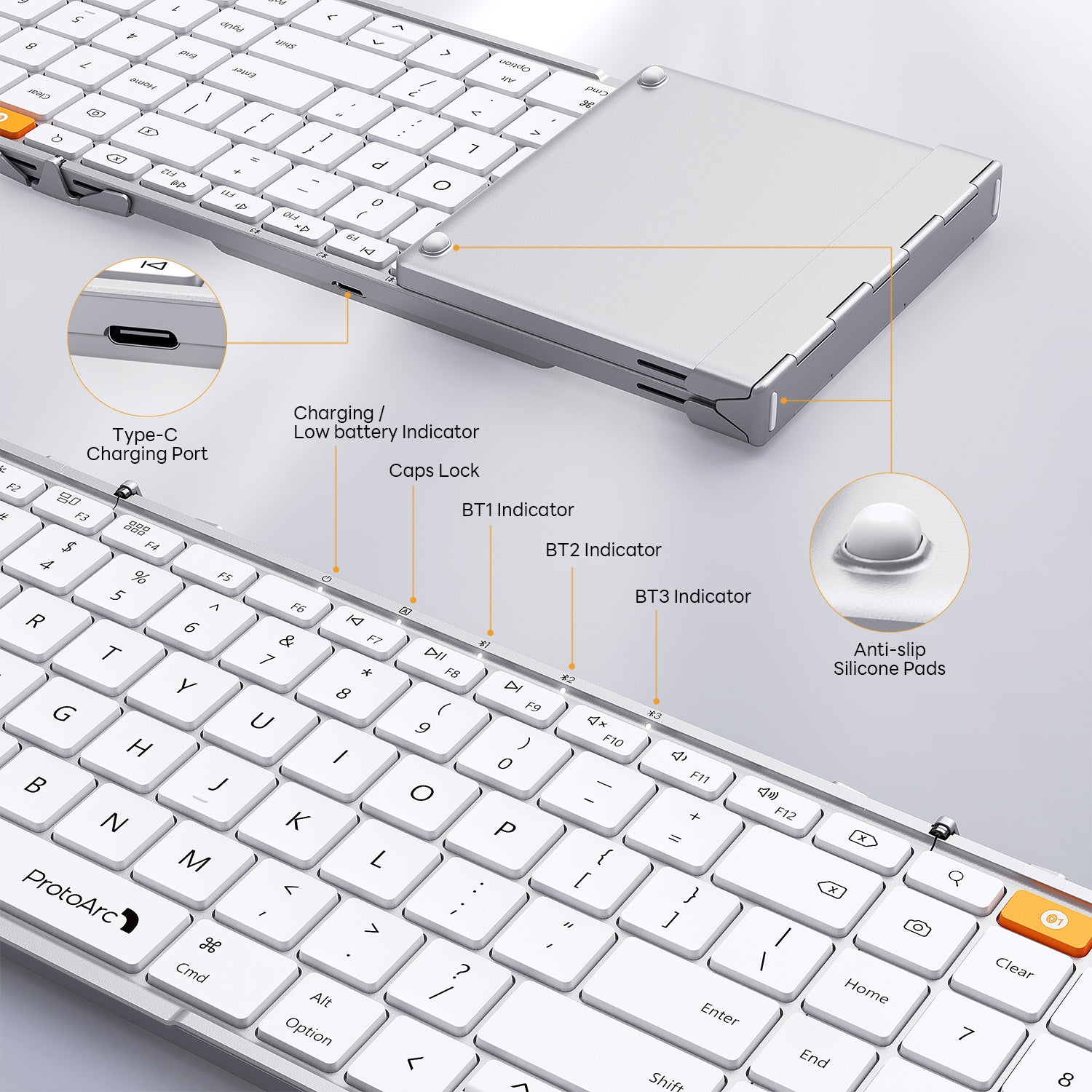 XK01-A Portable Bluetooth Folding Keyboard for Mac