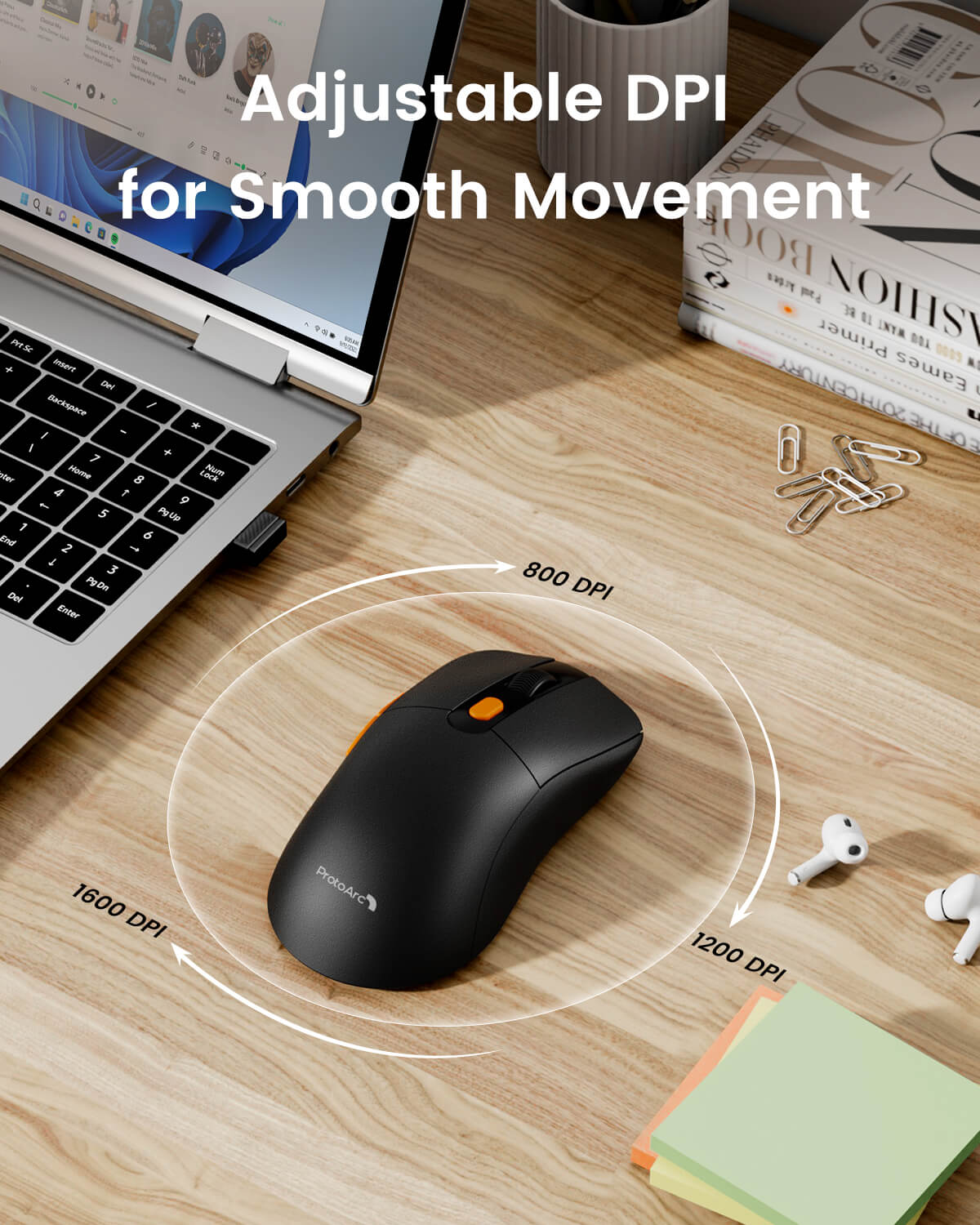 ProtoArc® EM15 USB C Wireless Mouse Dual Mode Mouse Jiggler