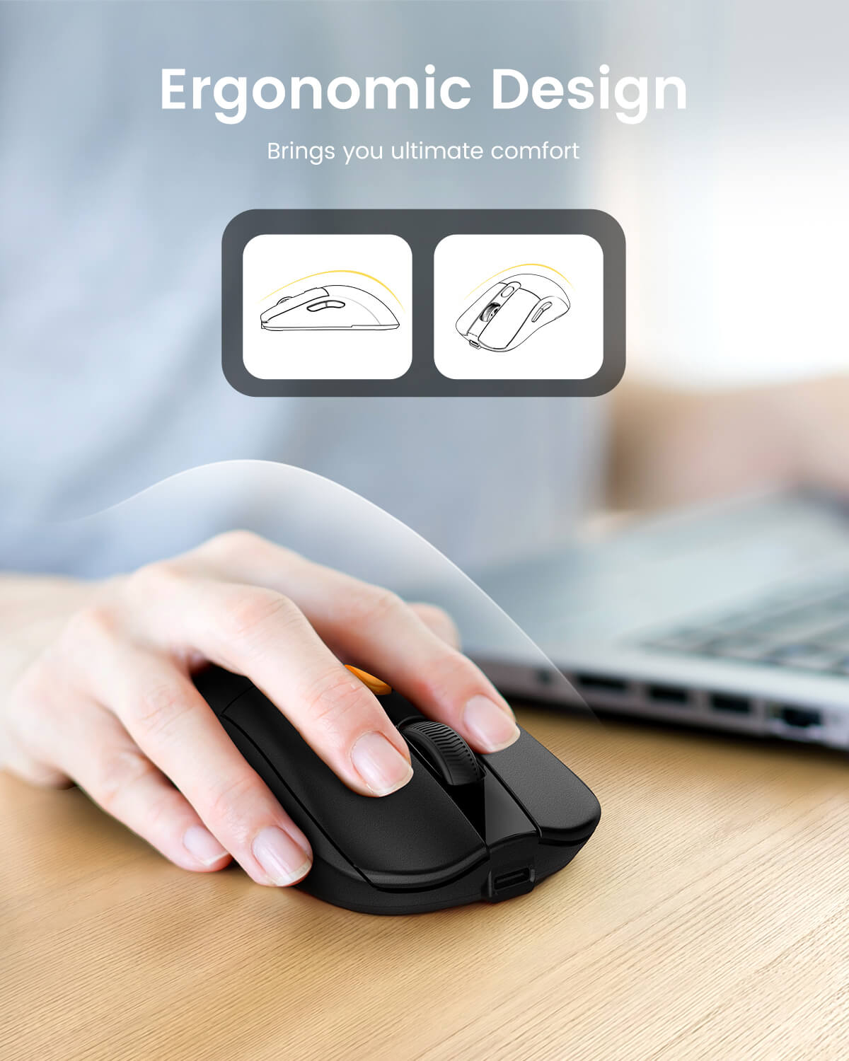 ProtoArc® EM15 USB C Wireless Mouse Dual Mode Mouse Jiggler