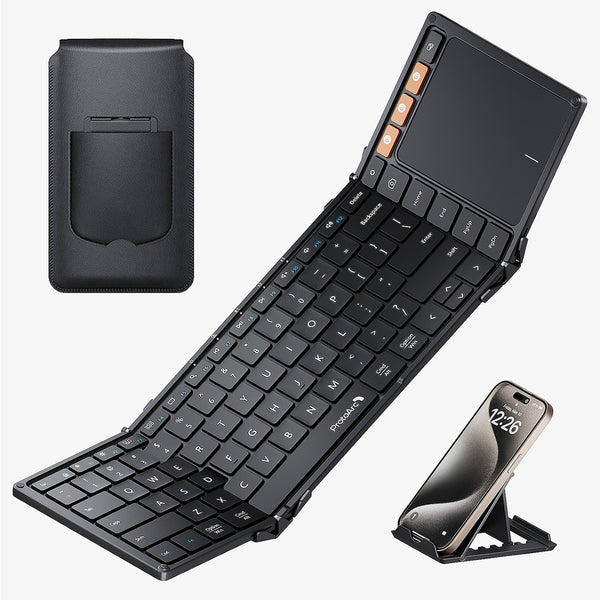 XK01 TP Klappbare Bluetooth-Tastatur mit Touchpad (DE Layout)