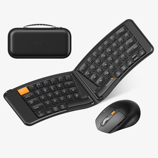 XKM03 Ergonomic Foldable Bluetooth Keyboard Combo