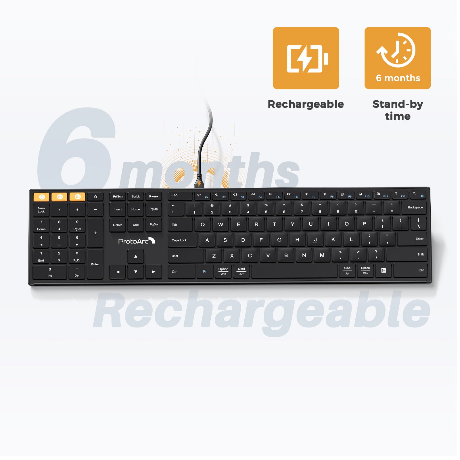 XK21 Left Handed Ultra Slim Full Size Keyboard